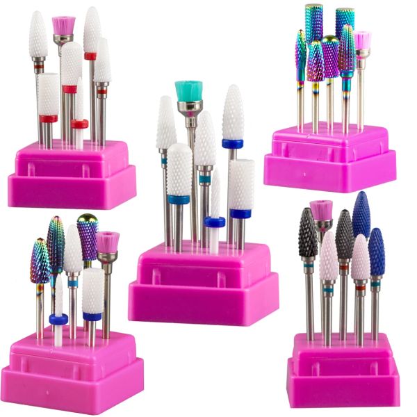 Bits Fräsenschneider für Maniküre -Set Keramik -Nagelbohrer -Bits für Elektrobohrer Manikürenmaschine Pediküre Mühle Clear Corundum