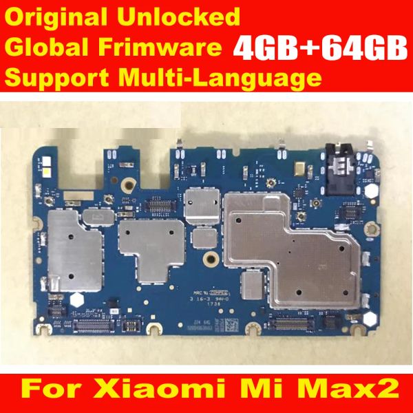 Schaltkreise 100% Originales Mainboard für Xiaomi Mi Max2 Max 2 Motherboard mit Chips Schaltkreise Flex Kabel Global Frimware 64 GB ROM MIUI