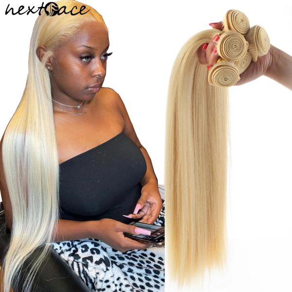 Perücken Nextface Blonde Straight Human Hair Bündel Brasilianisches Haar # 613 Honigblondes Haar langes Haar Bündel 1240 Zoll Verkauf