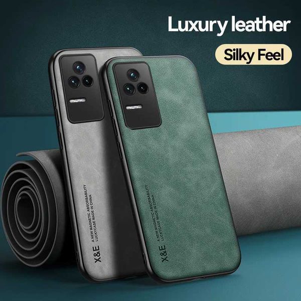 Mobiltelefonhüllen für Mi POCO F4 5G Hülle Build-In Magnetic Leder Phone Hüllen für Poxo poko Little F4 F 4 PocoF4 Schockfeste Matt zurück-Abdeckung 240423