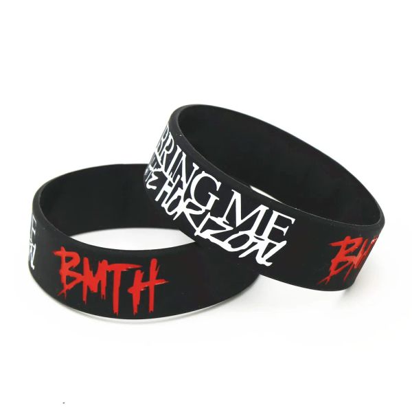 Bracelets 1pc Music Band Letters Wide Letters Silicone BraceletsBangles Death Metal Metal Rock Música Silicone Fans Gifts SH211