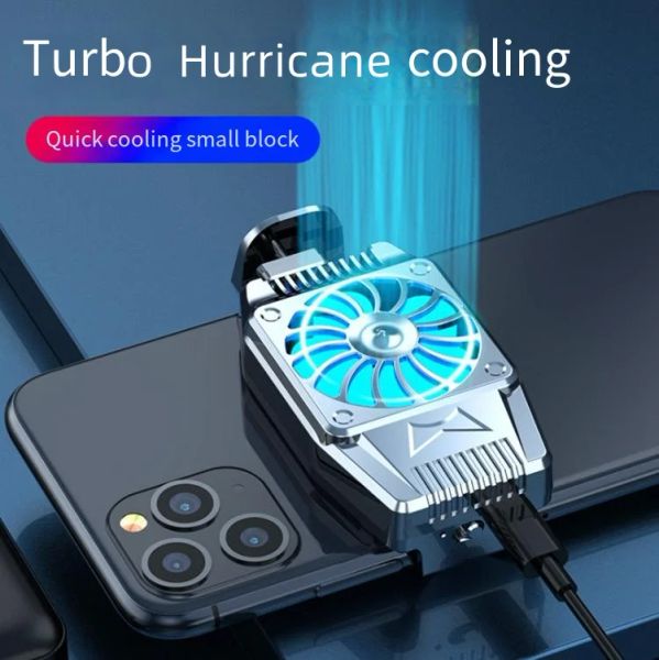 Cooler Mini Mobiltelefon Cooling Lüfter Kühler Turbo Hurricane Spiel Kühler Handy Cool Kühlkörper für iPhone/Samsung/Xiaomi Universal