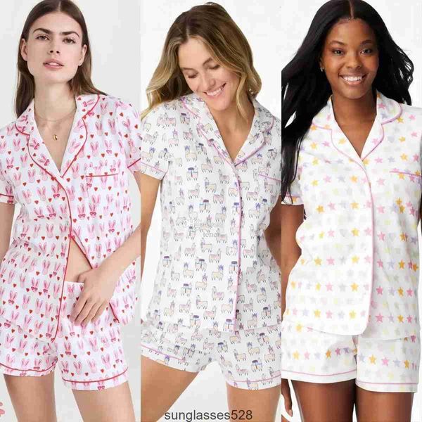 Designer T-Shirt Cute Roller Kaninchen-Pyjamas Set Y2K Affen vorgefertigte Druck 2-teilige Pyjama-Set mit Kurzarm Shirts PJ Shorts Casual Wear Womens G.