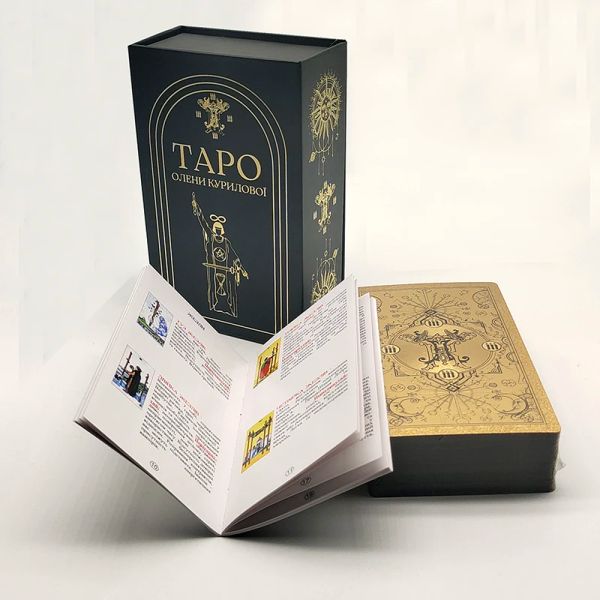 Giochi squisiti tarocchi oro tarocchi di divinazione impermeabile carte da tavolo astrologico con opuscolo in lingua ucraina