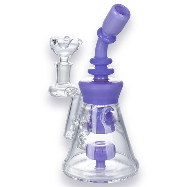 GB108 Cerca de 7,48 polegadas de altura água vidro Bong Dab Pipe Smoking Pipe 14mm Male Dome Glass Bowl Classic Color Bubbler Bongs