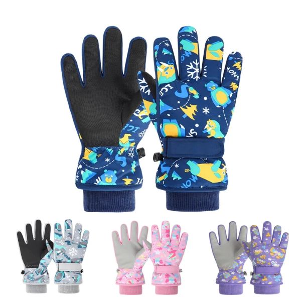 Перчатки возраст 413 детские зимние теплые перчатки ветроизоталенные водонепроницаемые коралловые бархатные линии