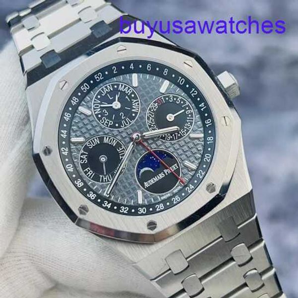 Ap calendário Relógio Royal Oak 26609ti Edição limitada Edição Limitada Titanium Relógios mecânicos automáticos com 41mm de fase de fase de lua com garantia