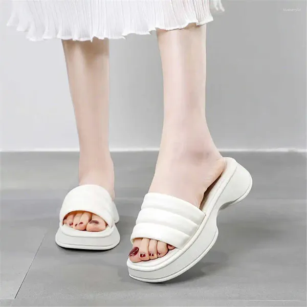 Slippers Block Heels Mid Womans Sandals Size 32 обувь роскошные кроссовки Loafer