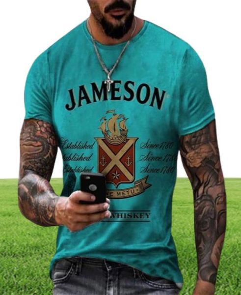 Men039s Tshirts Summer Street Jameson Irish Maglietta Irish Fashion Short Short Manlee Tees Male 3D Top oversize oversize Pullover grafico T4792906