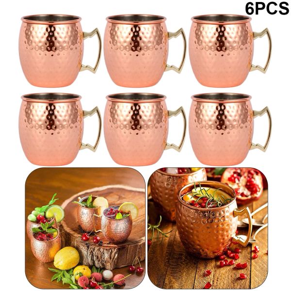 1pcs 530ml Moscow Mule Copper Cop Cup Copo de aço inoxidável Cálice Anti-Fall Cup de champanhe Ferramenta de cerveja de festas de champanhe 0424