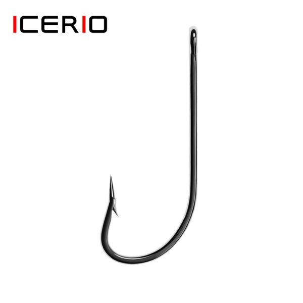 Accessoires Icerio 100pcs Stachelfischerhaken Sea Wurm Karpfen Single Circle Hook Set Fliegenfischer