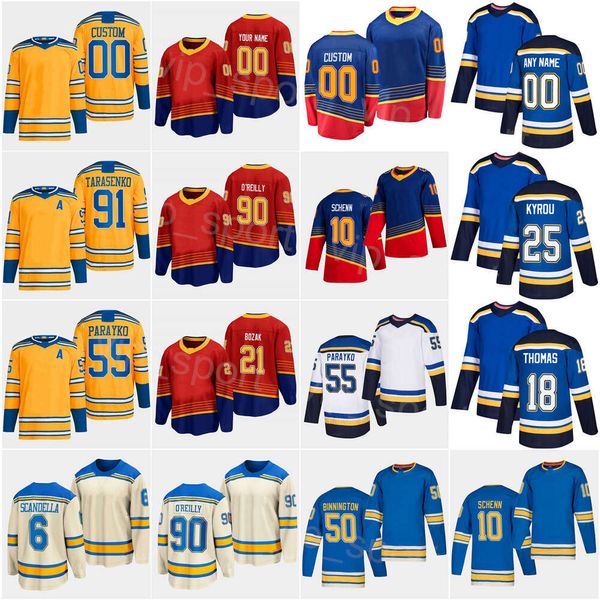 Kob man woman Youth hockey reverse retro 50 binnington maglie 25 kyrou 21 tyler bozak 91 vladimir tarasenko 90 ryan oreilly colton parayko