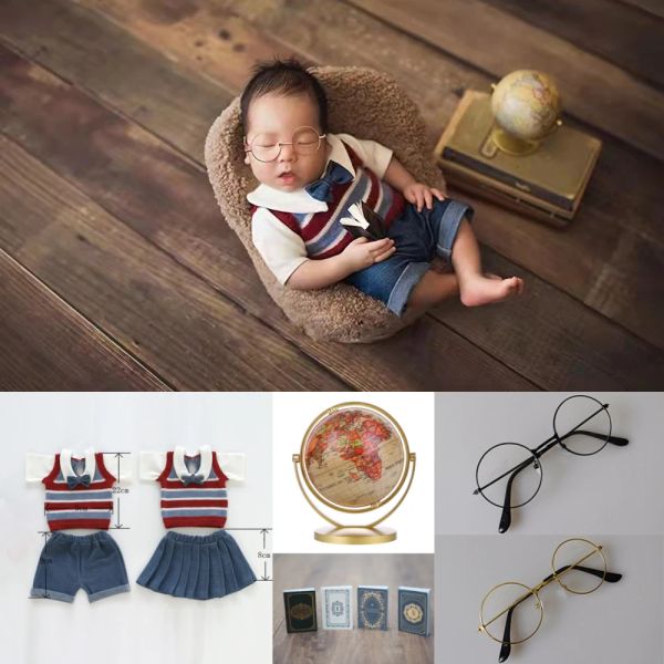 Купальные костюмы Dvotinst новорожденный мальчик -мальчик -девочка, фондофотография колледжа, набор книг, бокал Globe Creative Mini Pops аксессуары для съемки