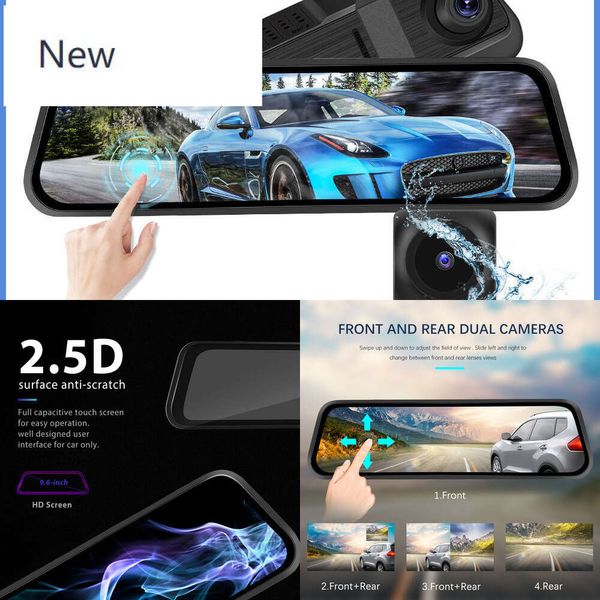 Nova 6,99 polegadas Full HD 1080p TrowView Mirror Automobile Dash Cam IPS Touch Screen Carring Carring Driving Recorder com câmera de vista traseira