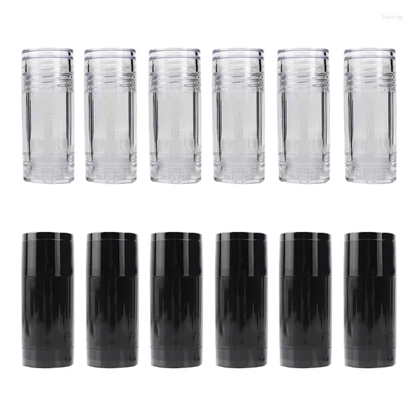 Speicherflaschen 12pcs 15 ml leerer schwarzer Deodorantflaschen -Twist -up -Stickrohr für den tragbaren runden Bodenfüllungsbehälter