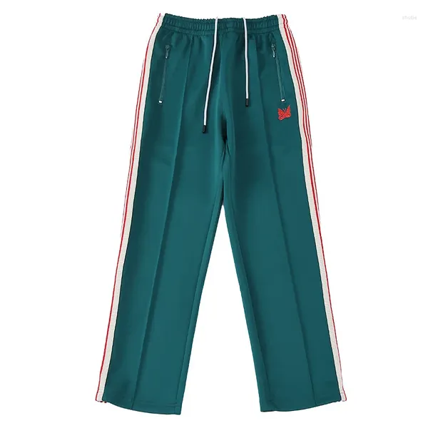 Pantaloni da uomo uomo donna aghi scuri aghi per i pantaloni della tuta casual ricamo per farfalla il bordo laterale a strisce versatili pantaloni versatili