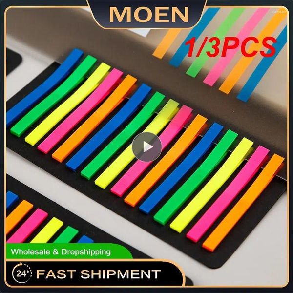 Подарочная упаковка 1/3pcs флуоресцентные сдвижные наклейки на наклейки Memo Pad Stick Notes закладка