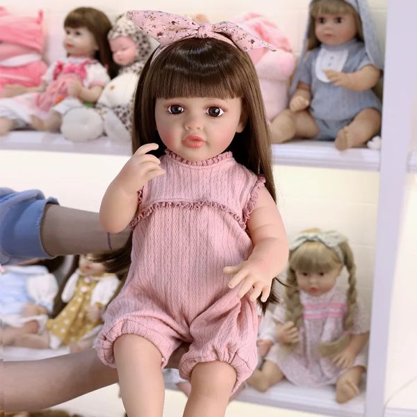 Bambole 55 cm Lifeleke Silicone Reborn Dolls Soft Body Bambola Vinile Girl Baby Reborn Reborn Girl Bambola Bambola giocattoli per bambole realistiche.