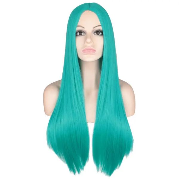 WIGS QQXCAIW Длинный прямая средняя парика для женской вечеринки Блондинка с апельсиновыми пурпурными седыми волосами, устойчивые к синтетическим волосам, синтетические парики волос