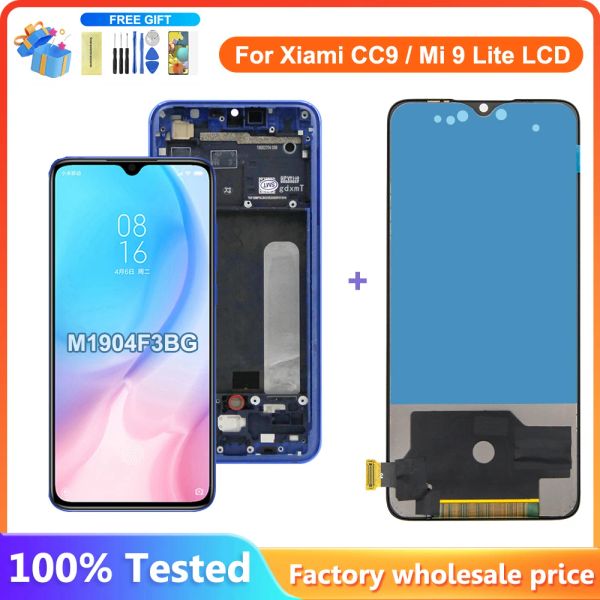 Telas 100% testadas para Xiaomi CC9 LCD Display Touch Screen Digitalizer Conjunto com substituição da estrutura para Xiaomi Mi 9 Lite M1904f3bg LCD