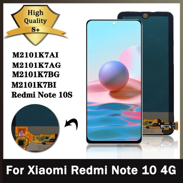 Ekranlar Xiaomi için Süper AMOLED REDMI Note 10 M2101K7AI M2101K7AG LCD Ekran Redmi Note 10s Note10s için Dokunmatik Panel Sayısallaştırıcısı