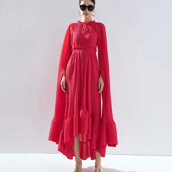 Повседневные платья женский мияке плиссированный модель дизайн моды плюс размер рюша