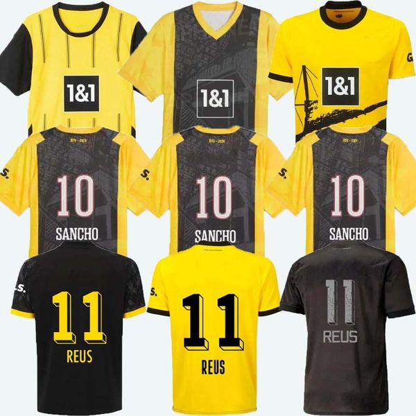 24 25 Maglie da calcio Sancho Reus Dortmunds 50 anni al Westfalenstadon Special 2024 Kit per bambini della camicia da calcio