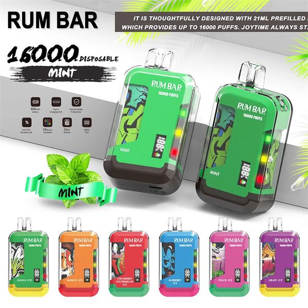 Qst Rum Bar 16000 Puff wiederaufladbare Dampfvape Vape Deschierpods Geräte-Kits vorgefüllt 21ml Vaporizer in Stock Bang Tornado Elf Bars 16000