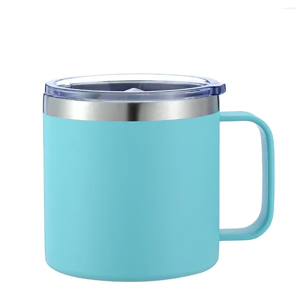 Kupalar paslanmaz çelik baskı kahve kupası ile özel çift duvar vakum şişesi fincan seyahat içme suyu çayı