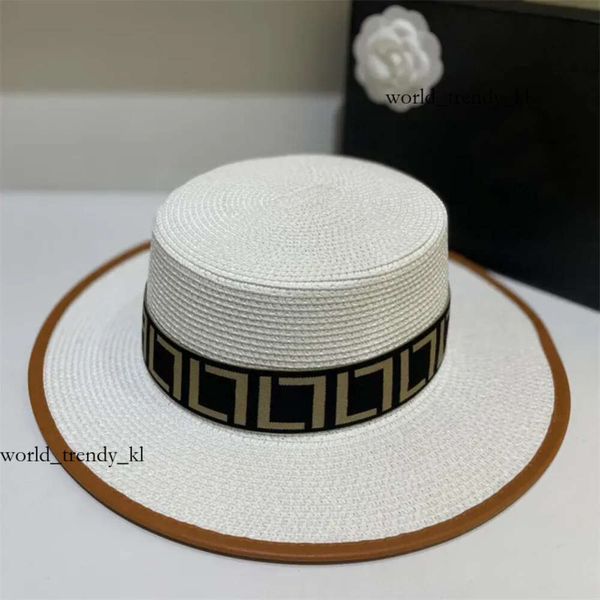 Fashion Fendicap Straw Hat Designer Mens feminino Chapéu Chandéteo Chapé