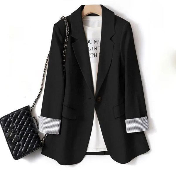 Senhoras de manga longa Spring Casual Blazer Fashion Business Snaves Sitter Women Work Office Blazer Women Jackets Coats S-6xl 240415