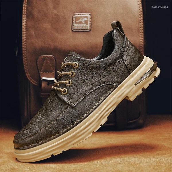 Lässige Schuhe Italienische Marken Männer vielseitig Oxford Mode Outdoor -Wandern Retro Khaki Arbeitskleidung Einfaches Schnürung