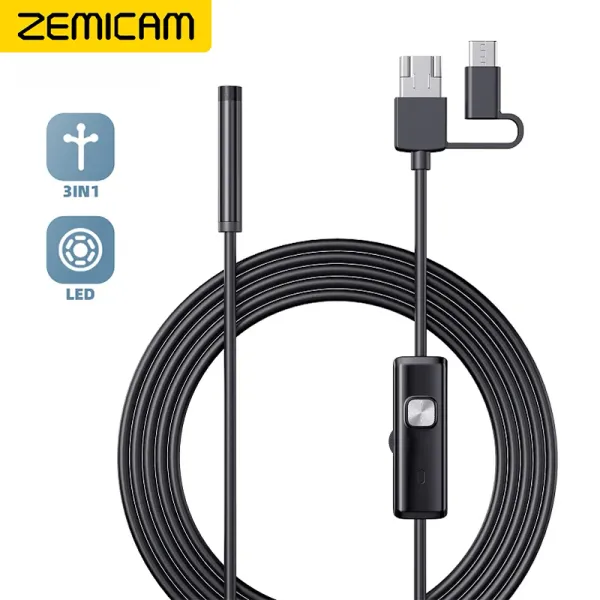 Telecamera fotocamera endoscopica 3in1 Typec Micro USB 5,5 mm 7 mm Lens 6led IP67 ISPEZIONE AUPERO AUSTRO BORESCOPE PER PIC ANDROID PC AN98