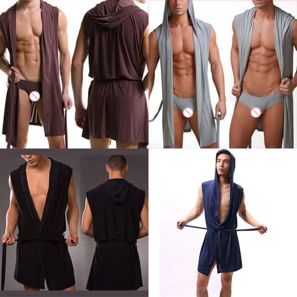 Sıcak bornoz satmak seksi Pamas Nightwear Nightgown Placeswear hombre kapüşonlu banyo robe erkekler banyo elbisesi artı 201023 ing