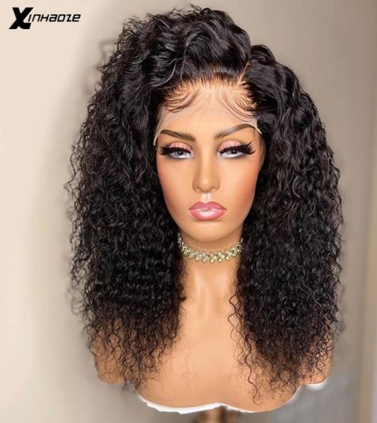 Perucas de cabelo humano frontal 13x4 brasileiras com bebê 250 densidade de densidade curly 4x4 5x5 Base de seda fechamento para mulheres 2106303278351