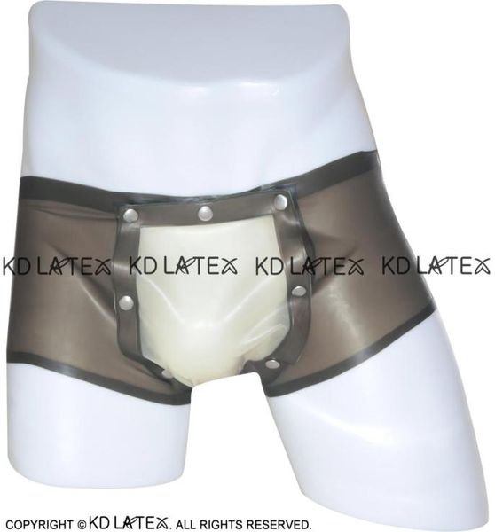 Sexy Latex Boxer Shorts mit Codpiece Open -Schritt -Gummi -Slips Kabeljau -Unterwäsche Unterwäsche Bottoms Höschen 00481668656