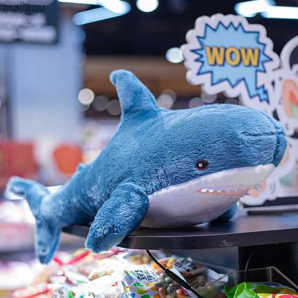 Dolls de pelúcia 30cm Kawaii Blue Shark Doll Plush Toy recheado de animais de peixe de animais macios para crianças Presentes de aniversário para crianças Decoração de casa Decorl2404