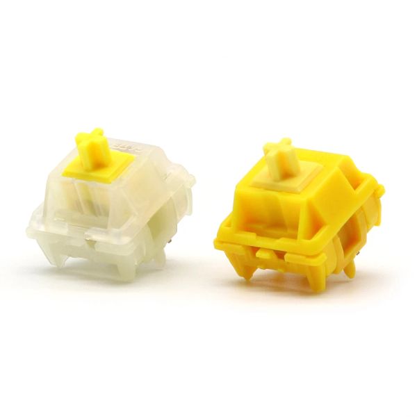 Teclados Gateron Cap Milky Yellow V2 Switch 5pin RGB Linear 63g MX Switch STEM para teclado mecânico 50m de ouro amarelo com base acrílica