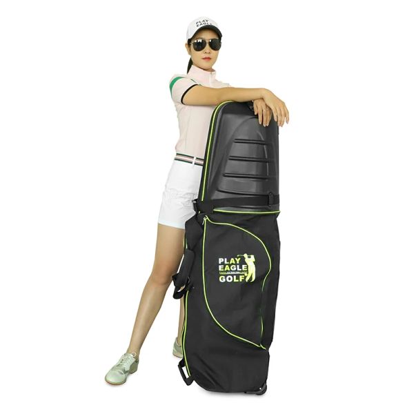 Bolsas Playeagle Hard Shell Top Golf Golf Aviation Bag Protable Dobing Golf Outdoor Bag com rodas