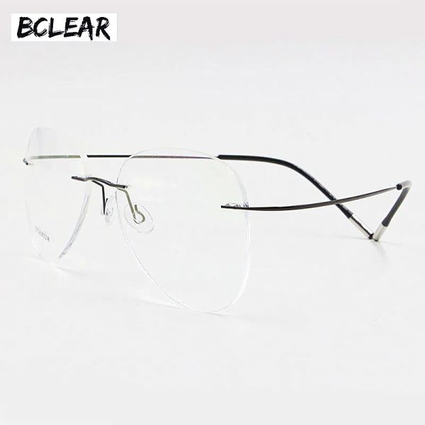 Linsen Bclear Titanium Randless Modedesigner Brillen optische Brille Rahmen Rahmen Männer und Frauen Brille Leichtes flexibles Spektakel