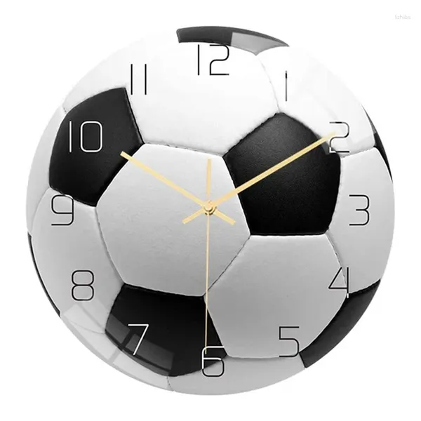 Wanduhren Fußball Acryl stille Uhr Schlafzimmer Wohnzimmer Alarm Geburtstag Weihnachtsgeschenke für Kinder Dekor anwesend