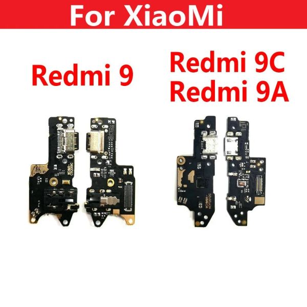 Кабели USB -зарядка док -порта разъема разъема разъема разъема зарядки зарядки с гибким кабелем из микрофона для Xiaomi Redmi 9 9C 9A