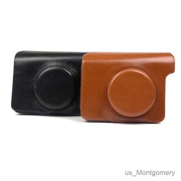 Accessori per sacchetti per fotocamera per Fujifilm Instax Wide 300 istantanea Casa di fotocamera in pelle PU BASSO DI PETTA 5 Colori - Poscia marrone e nero Borsa per fotocamera
