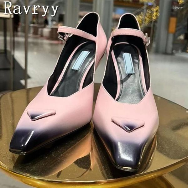 Scarpe eleganti tacchi alti di punta mary jane donne sapido tallone spesso pompe in pelle formali di cuoio marchio di business walk mujer