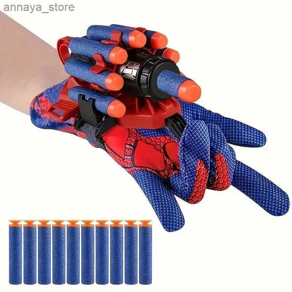 Gun Toys 1PC Spider Silk Launcher Toy com Soft Bullets Christmas Ação de Graças Ano Novo Giftsl2404