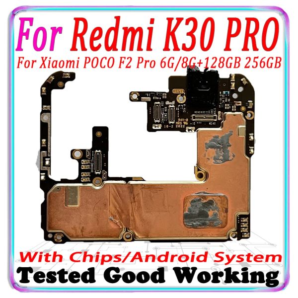 Antena 100% original desbloqueada para Xiaomi Poco F2 Pro placa -mãe Full Working for Xiaomi K30 Pro Mianboard com chips completos