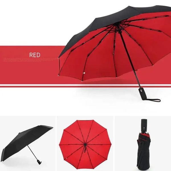 Guarda -chuva resistente à dupla camada à prova de vento totalmente automático Mulheres 10k Forte negócio de luxo masculino grande guarda -sol para parasol