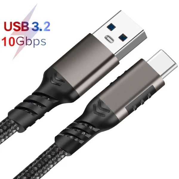 Аксессуары USB 3,2 10 Гбит / с Gen2 Typec Pastec Cable USB C Data Transfer SSD Cord 3A PD 60W QC 3.0 CAR ноутбук.