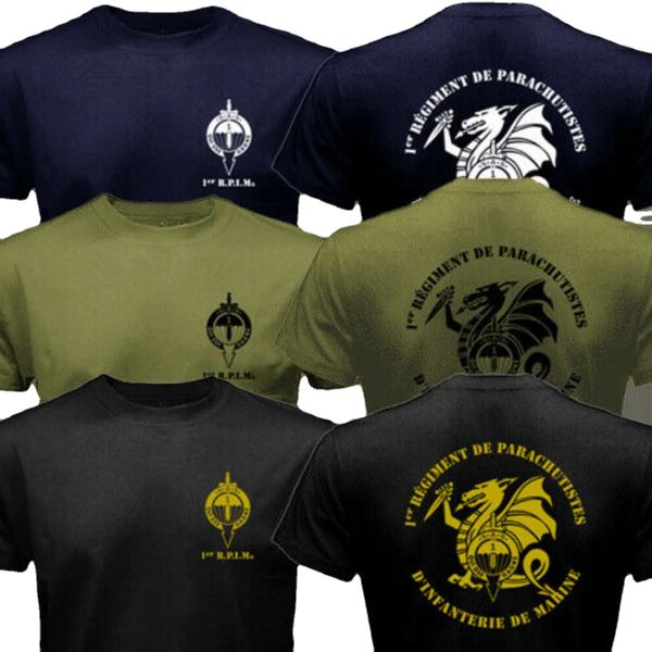 T-Shirts Frankreich Para Sas 1. Marine Infanterie Fallschirm Regiment Spezialkräfte Männer T-Shirt Shirt Casual Oneck Männer Kleidung