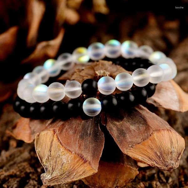 Perle di pietra di cristallo a filo bracciale coppia amante uomini donne yin yang pietre amici amici braccialetti regalo per le vacanze